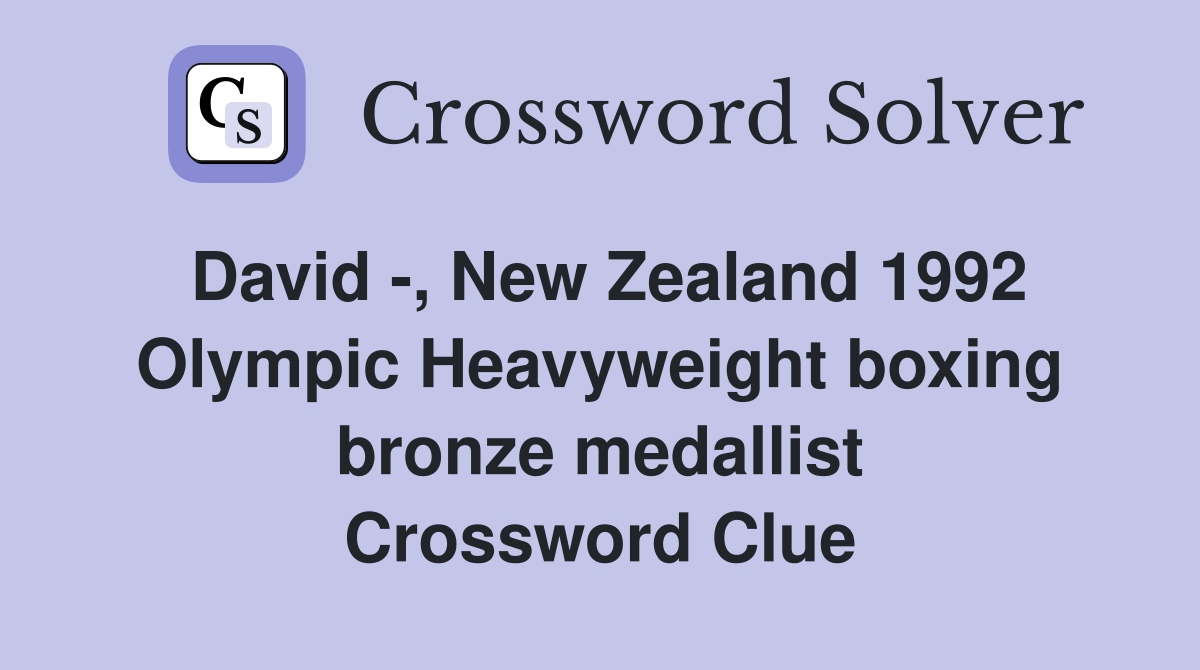 David , New Zealand 1992 Olympic Heavyweight boxing bronze medallist